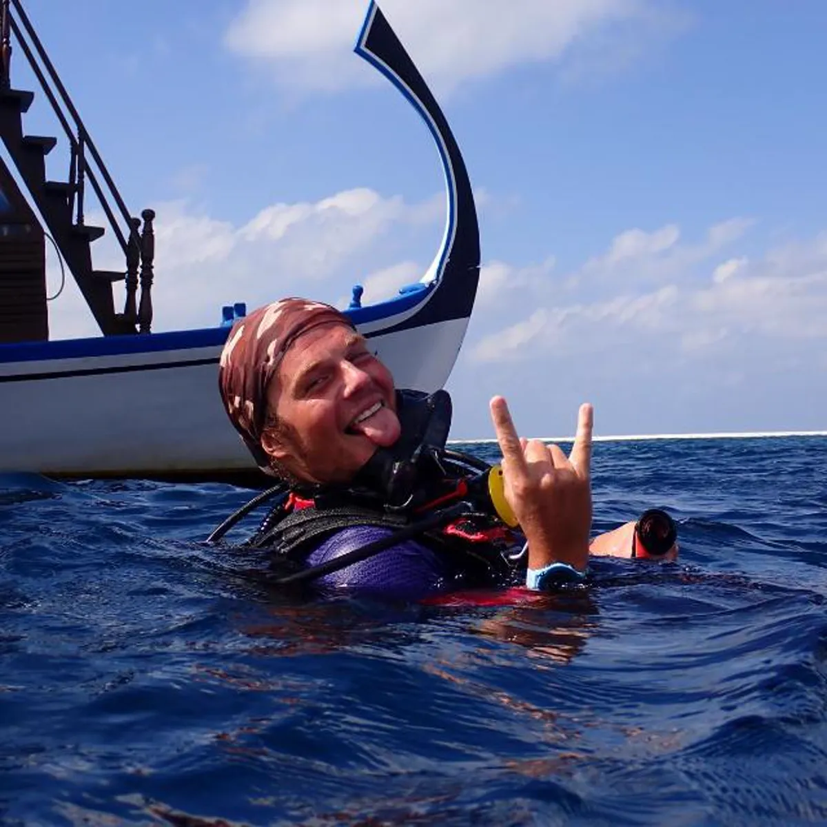 Blizz, RAID Dive Instructor, photographed in Dhangethi, Maldives.